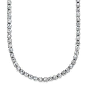 925 Sterling Silver Rhodium-plated Bezel Set 2.3mm CZ 135 Stone 20 inch Necklace